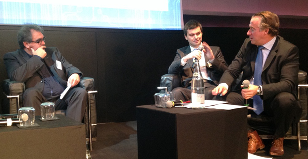 Jean-Pierre Savi d’Orange Business, Hubert Tournier du groupement des mousquetaires et Frédéric Simottel de 01Business